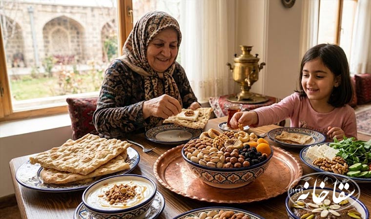 انواع مدل صبجانه با آجیل تبریز